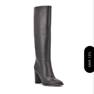 Nine West Hiya Heeled Boots. Like New- excellent condition. Black leather color